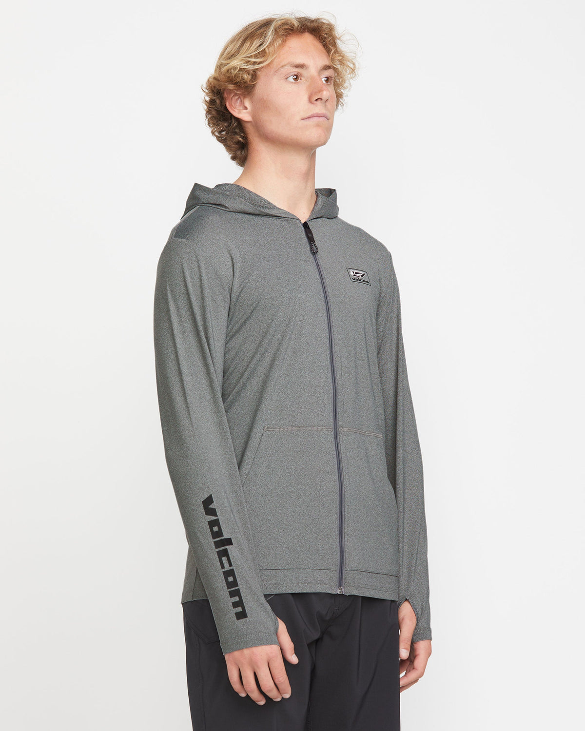 Men's Modstone Loose Zip Hood Heather Grey - Volcom