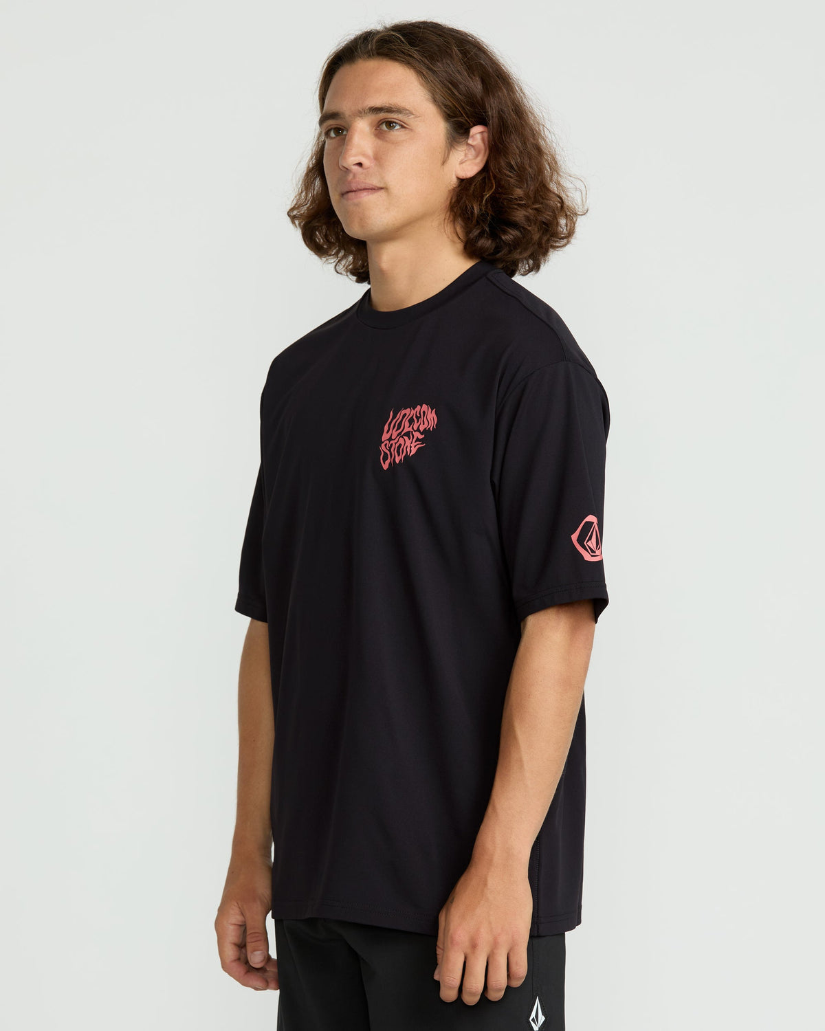 Men's Wavvyyy Surf Short Sleeve Rashguard Black - Volcom