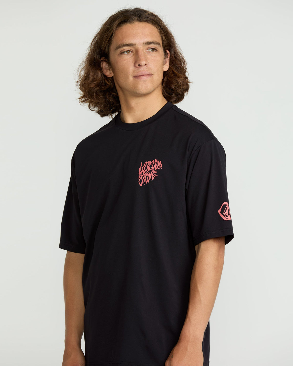 Men's Wavvyyy Surf Short Sleeve Rashguard Black - Volcom