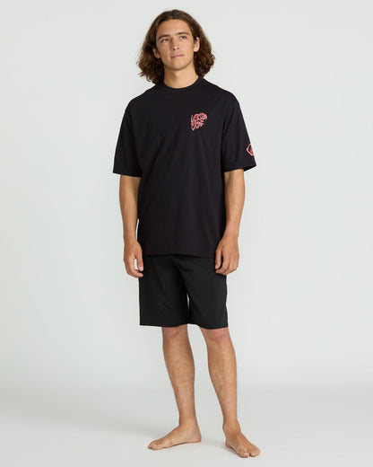 Men's Wavvyyy Surf Short Sleeve Rashguard Black - Volcom