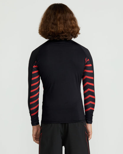Men's Surf Vitals J Robinson Tght Long Sleeve Rashguard Black/Red - Volcom