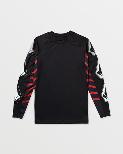 Men's Surf Vitals J Robinson Tght Long Sleeve Rashguard Black/Red - Volcom