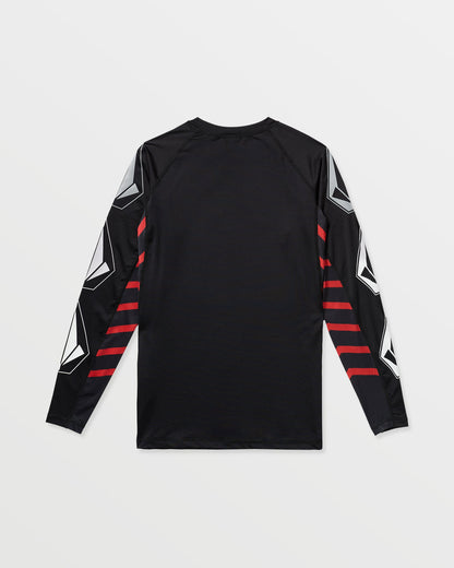 Men's Surf Vitals J Robinson Tght Long Sleeve Rashguard Black/Red - Volcom