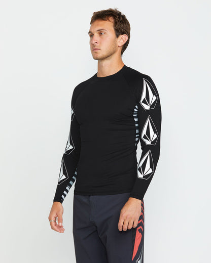Men's Surf Vitals J Robinson Tght Long Sleeve Rashguard Black - Volcom