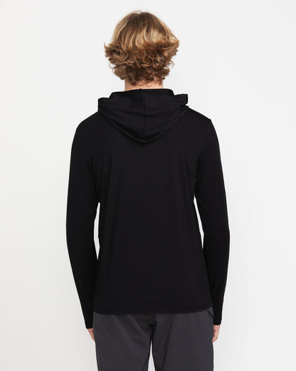 Men's Largee Iconic Hood Long Sleeve Rashguard Black - Volcom