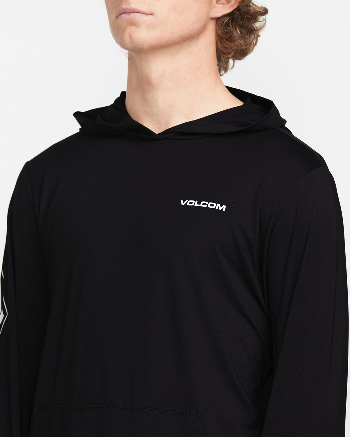 Men's Largee Iconic Hood Long Sleeve Rashguard Black - Volcom
