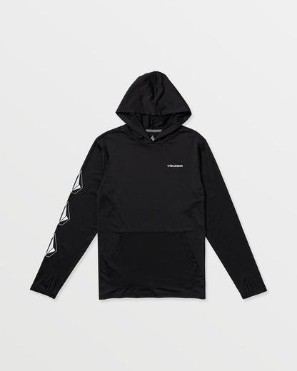 Men's Largee Iconic Hood Long Sleeve Rashguard Black - Volcom