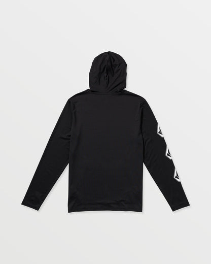 Men's Largee Iconic Hood Long Sleeve Rashguard Black - Volcom