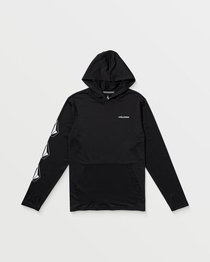 Men's Largee Iconic Hood Long Sleeve Rashguard Black - Volcom