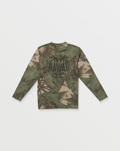 Men's Loose Long Sleeve Surf Tee Khaki - Volcom