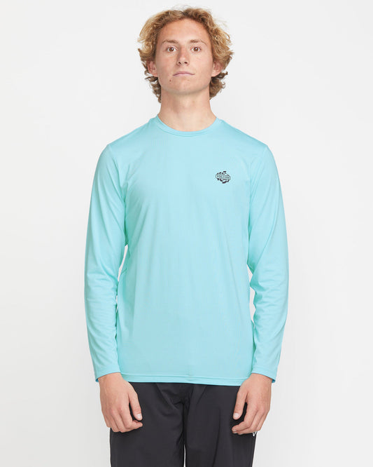 Men's Oval Track Loose Long Sleeve Surf Tee Resin Blue - Volcom