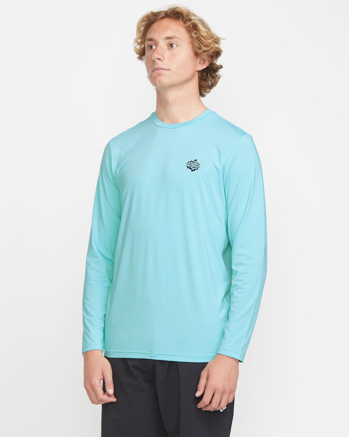Men's Oval Track Loose Long Sleeve Surf Tee Resin Blue - Volcom
