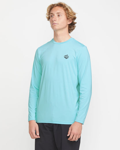 Men's Oval Track Loose Long Sleeve Surf Tee Resin Blue - Volcom