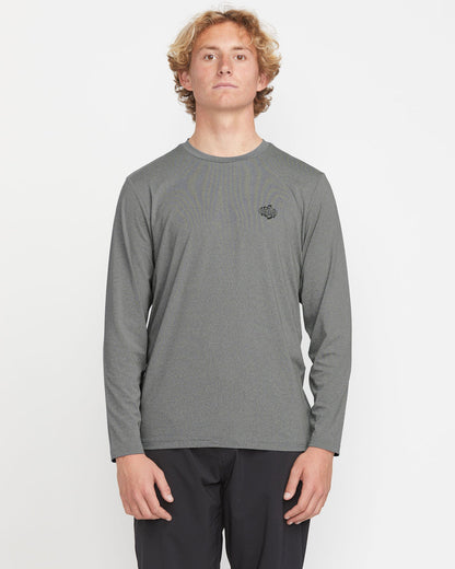 Men's Oval Track Loose Long Sleeve Surf Tee Heather Grey - Volcom