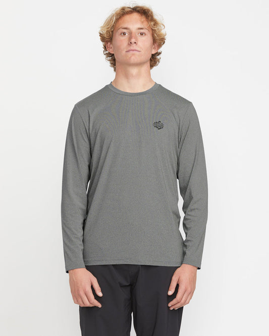 Men's Oval Track Loose Long Sleeve Surf Tee Heather Grey - Volcom