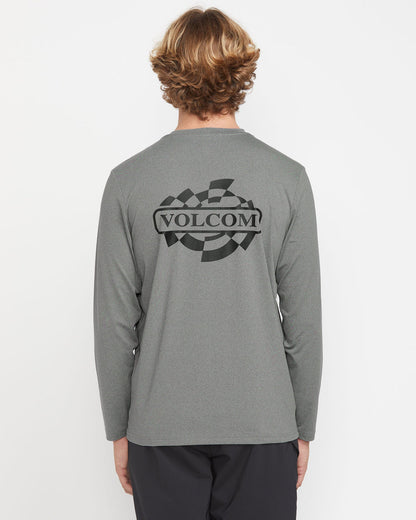 Men's Oval Track Loose Long Sleeve Surf Tee Heather Grey - Volcom