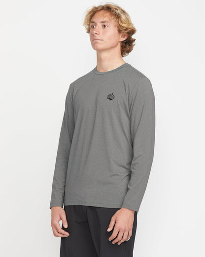 Men's Oval Track Loose Long Sleeve Surf Tee Heather Grey - Volcom