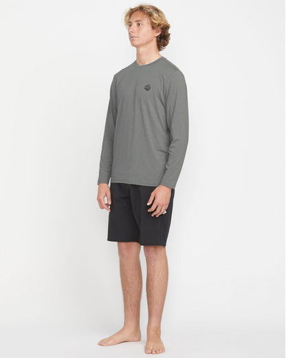 Men's Oval Track Loose Long Sleeve Surf Tee Heather Grey - Volcom