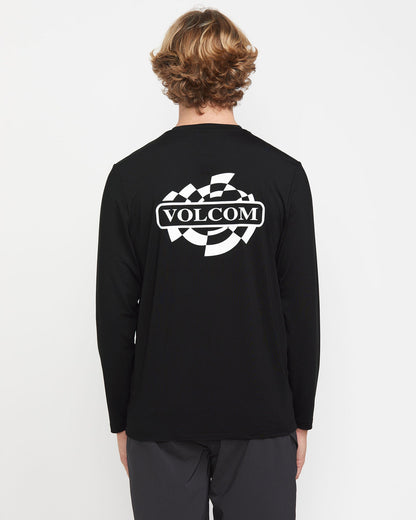 Men's Oval Track Loose Long Sleeve Surf Tee Black - Volcom