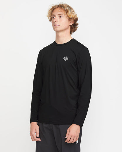 Men's Oval Track Loose Long Sleeve Surf Tee Black - Volcom