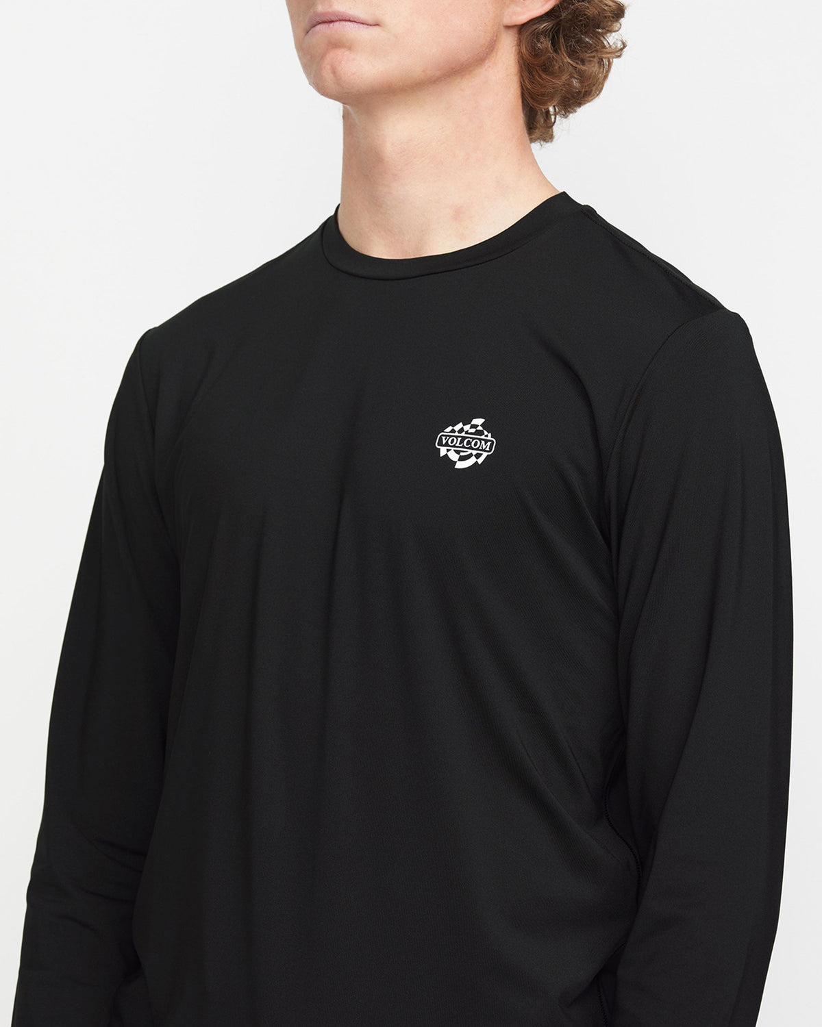 Men's Oval Track Loose Long Sleeve Surf Tee Black - Volcom