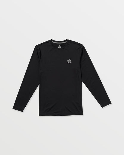 Men's Oval Track Loose Long Sleeve Surf Tee Black - Volcom