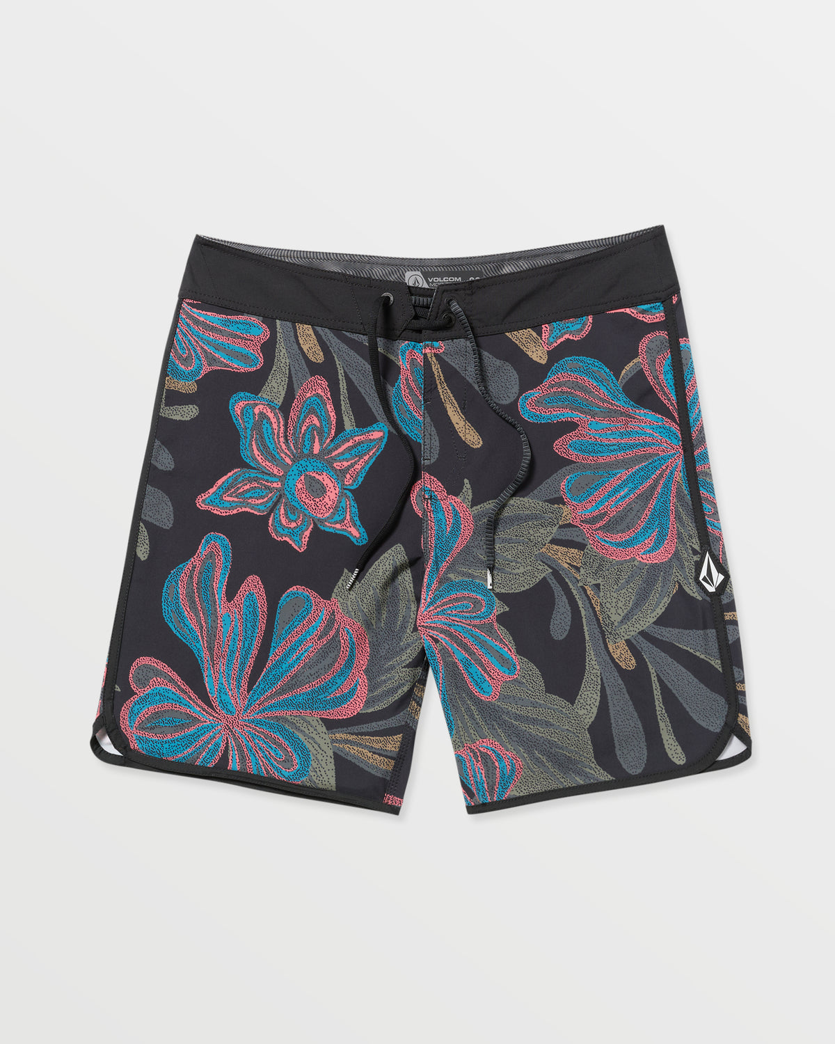 Men's Infuse Scallop Mod Trunks Black Print - Volcom
