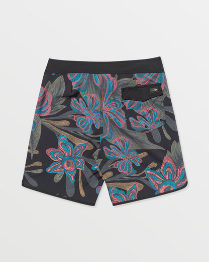 Men's Infuse Scallop Mod Trunks Black Print - Volcom