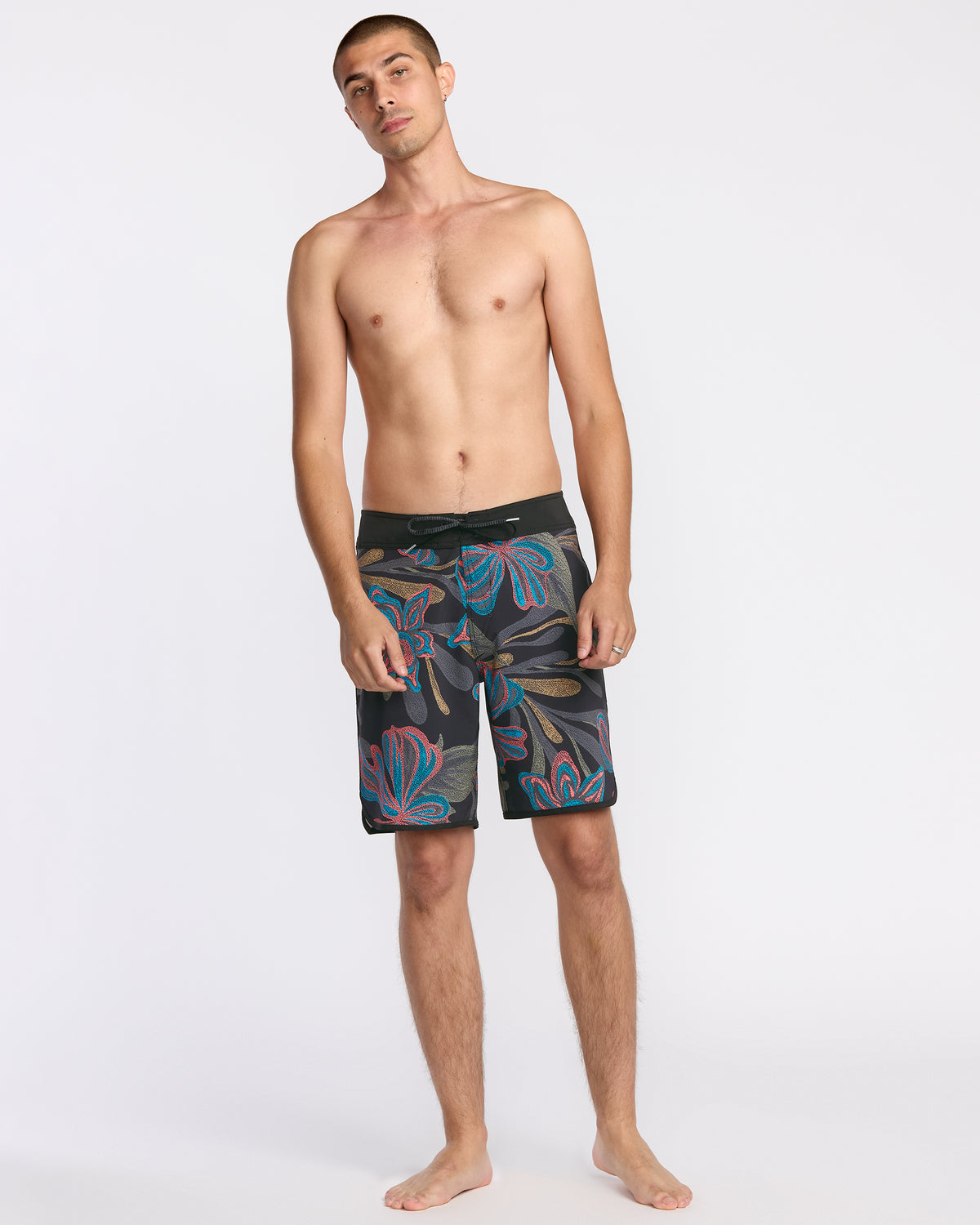 Men's Infuse Scallop Mod Trunks Black Print - Volcom