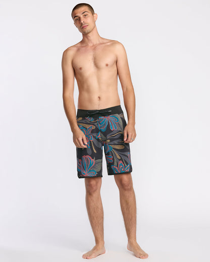 Men's Infuse Scallop Mod Trunks Black Print - Volcom