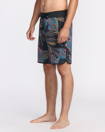 Men's Infuse Scallop Mod Trunks Black Print - Volcom