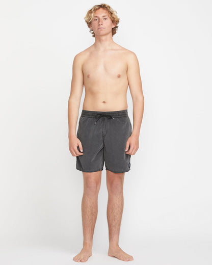 Men's Center Elastic Waist Trunks Black - Volcom