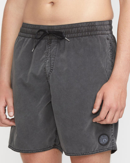 Men's Center Elastic Waist Trunks Black - Volcom