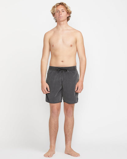 Men's Center Elastic Waist Trunks Black - Volcom