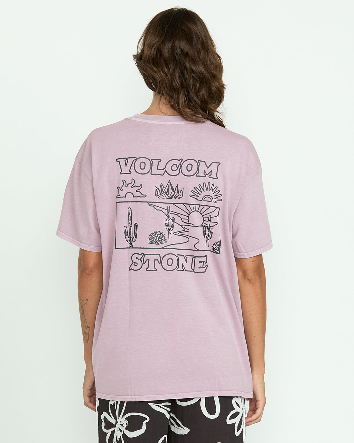 Women's Stones Throw Tee Violet Ice - Volcom