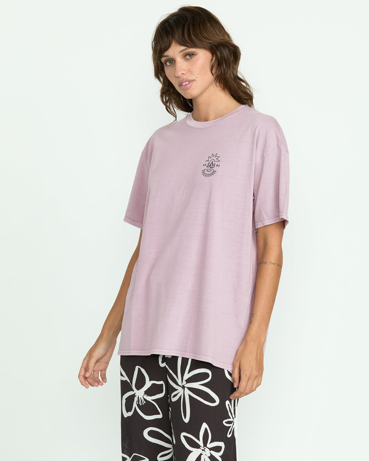 Women's Stones Throw Tee Violet Ice - Volcom