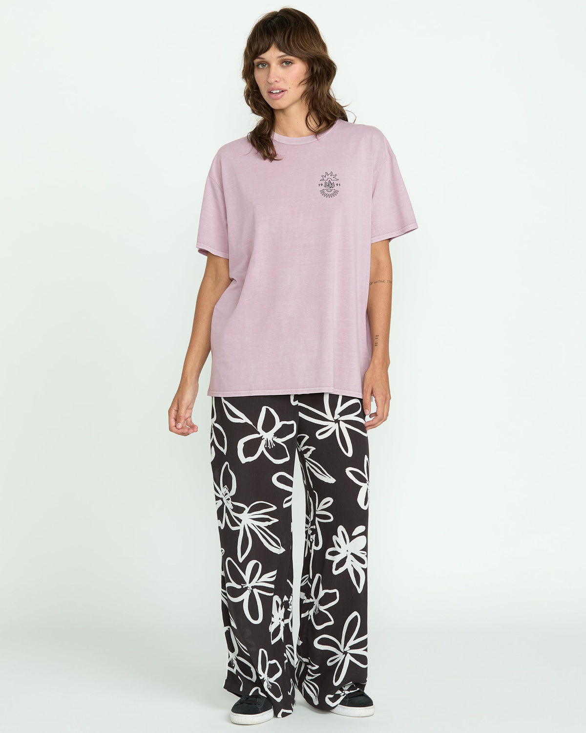Women's Stones Throw Tee Violet Ice - Volcom