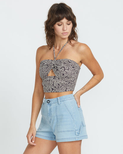 Women's Be My Frond Top Blk/Wht - Volcom