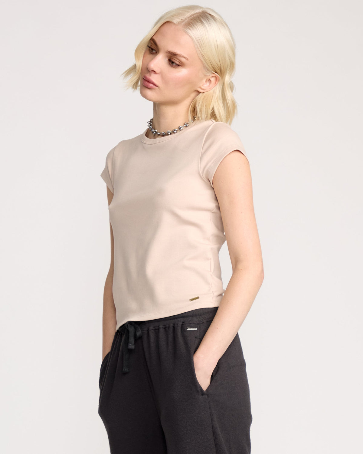 Women's Lived In Baby Tee Khakiest - Volcom