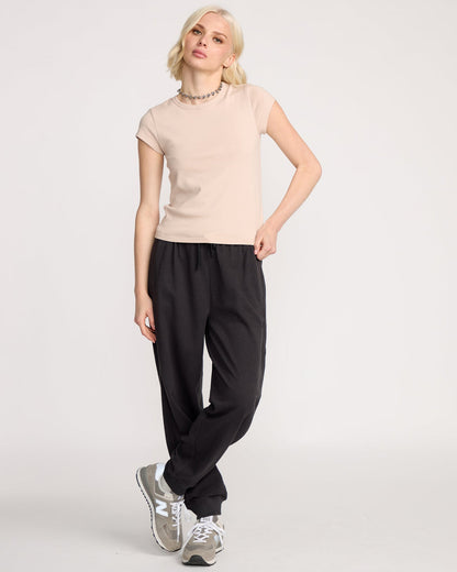 Women's Lived In Baby Tee Khakiest - Volcom