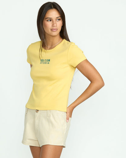 Women's Have A Clue Tee Dust Yellow - Volcom