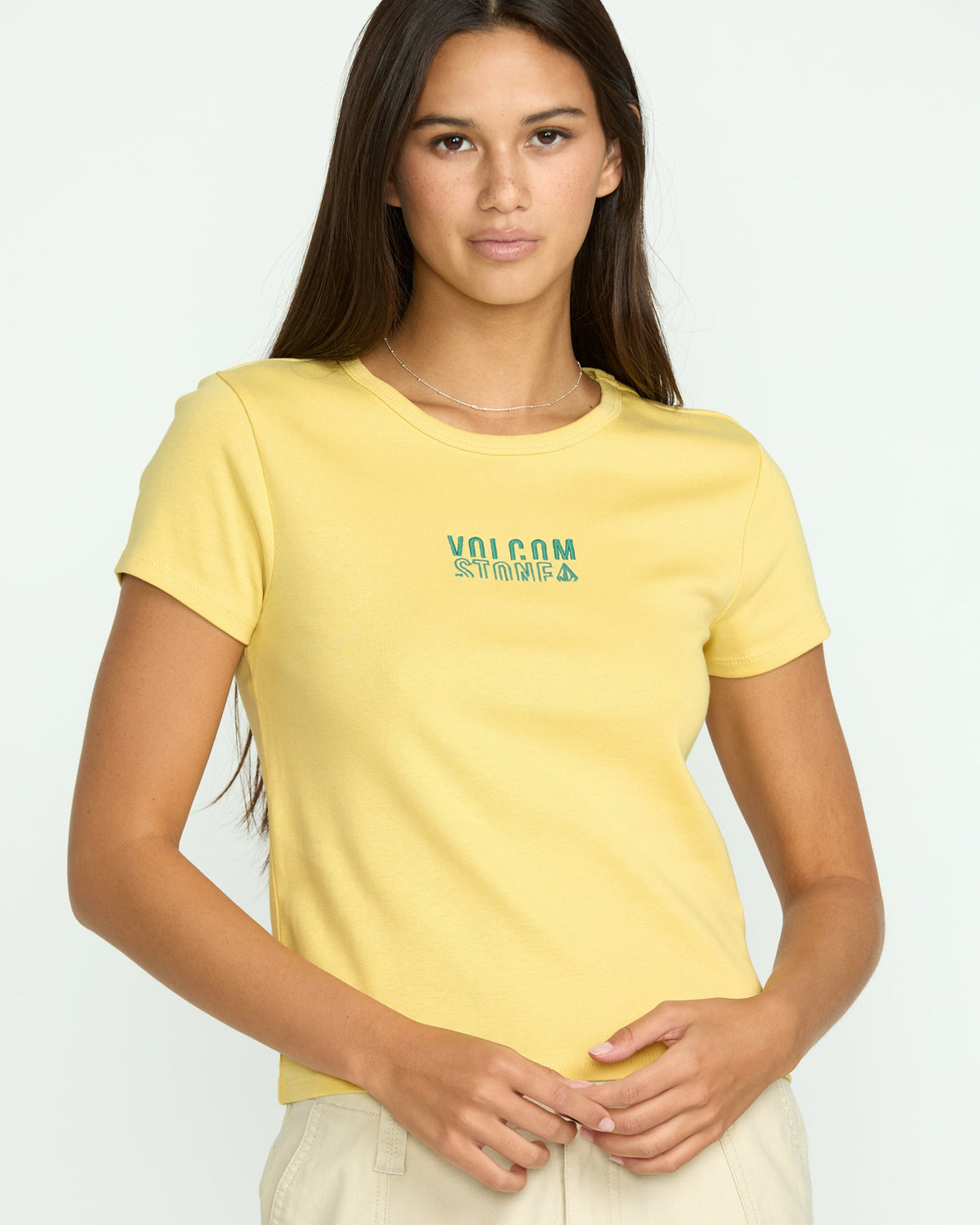 Women's Have A Clue Tee Dust Yellow - Volcom
