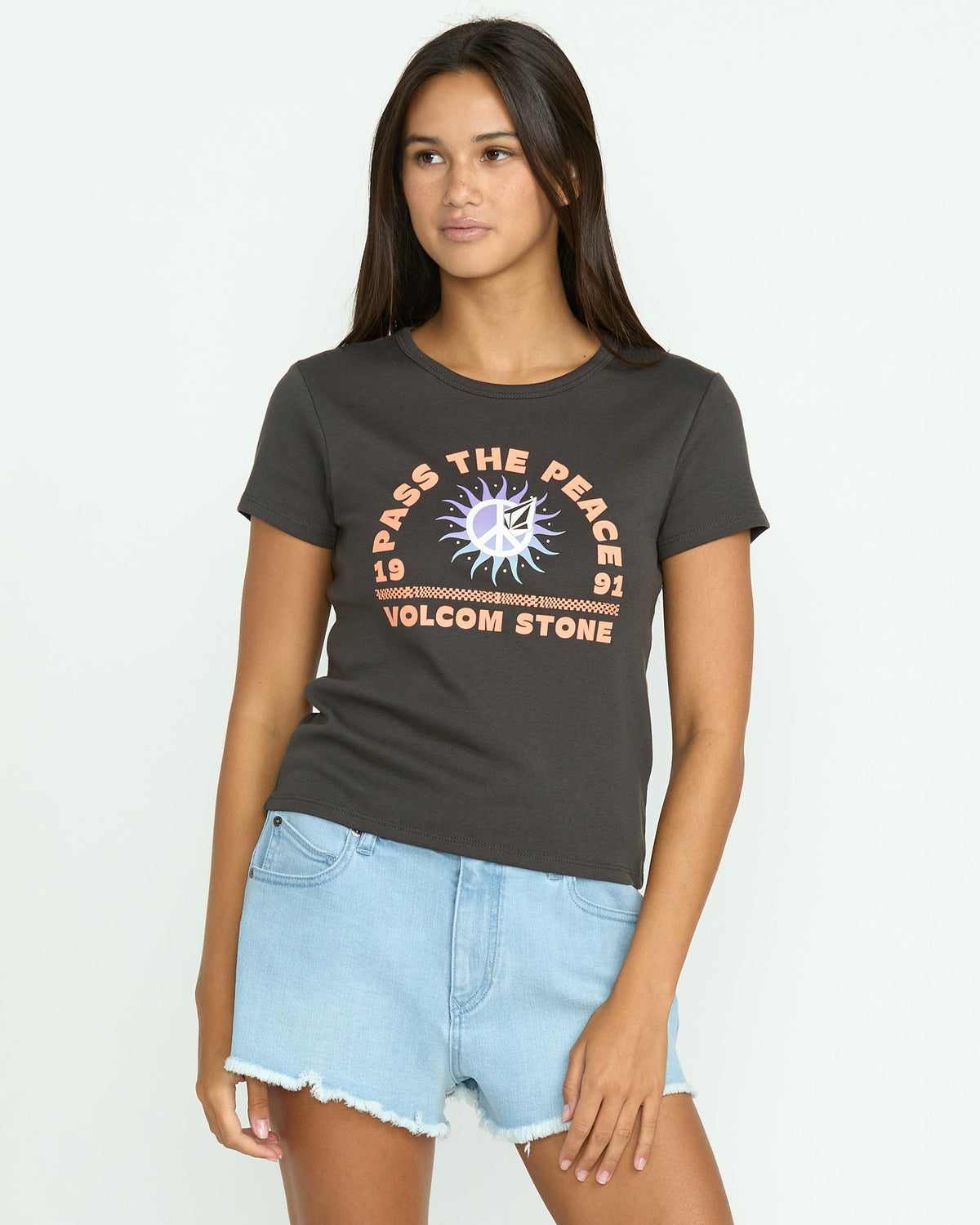 Women's Have A Clue Tee Vintage Black - Volcom