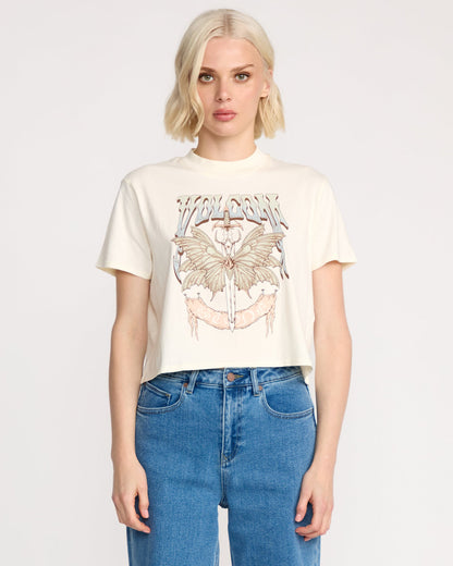 Women's Dial Crop Tee Bone - Volcom