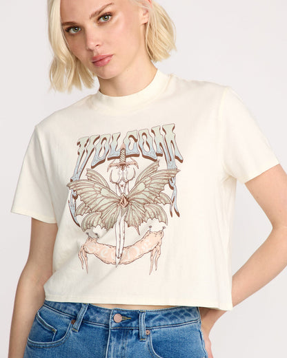 Women's Dial Crop Tee Bone - Volcom