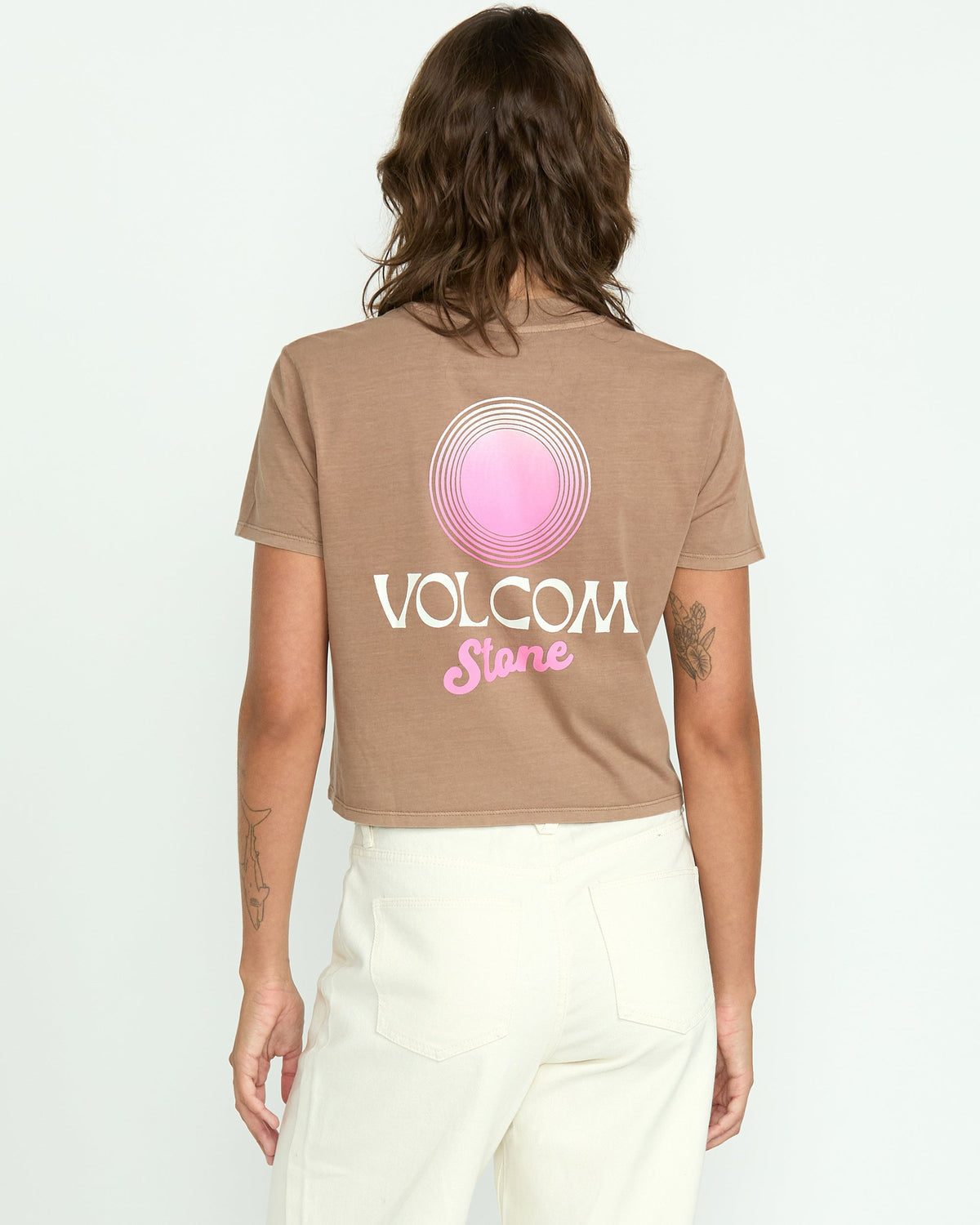Women's Dial Crop Tee Hazelnut - Volcom