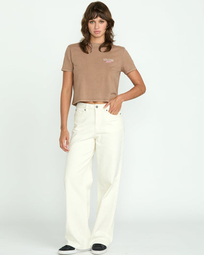 Women's Dial Crop Tee Hazelnut - Volcom