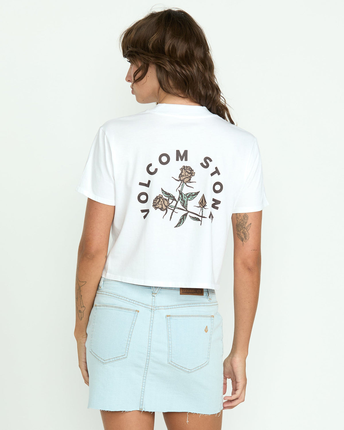 Women's Dial Crop Tee White - Volcom