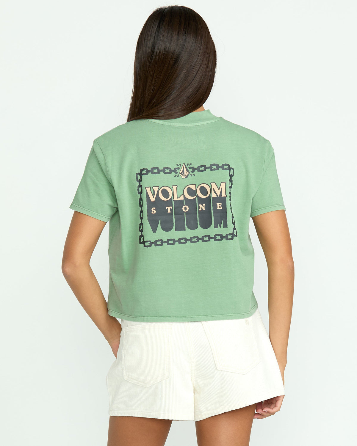 Women's Dial Crop Tee Seagreen - Volcom