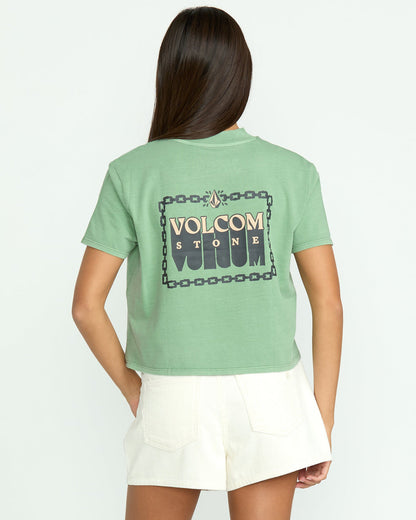 Women's Dial Crop Tee Seagreen - Volcom